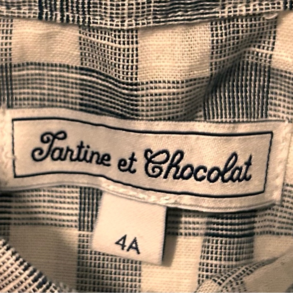 Tartine et Chocolat French Gingham Button-Down | Size 4A‎ Quiet Luxury Kids - Picture 5 of 9